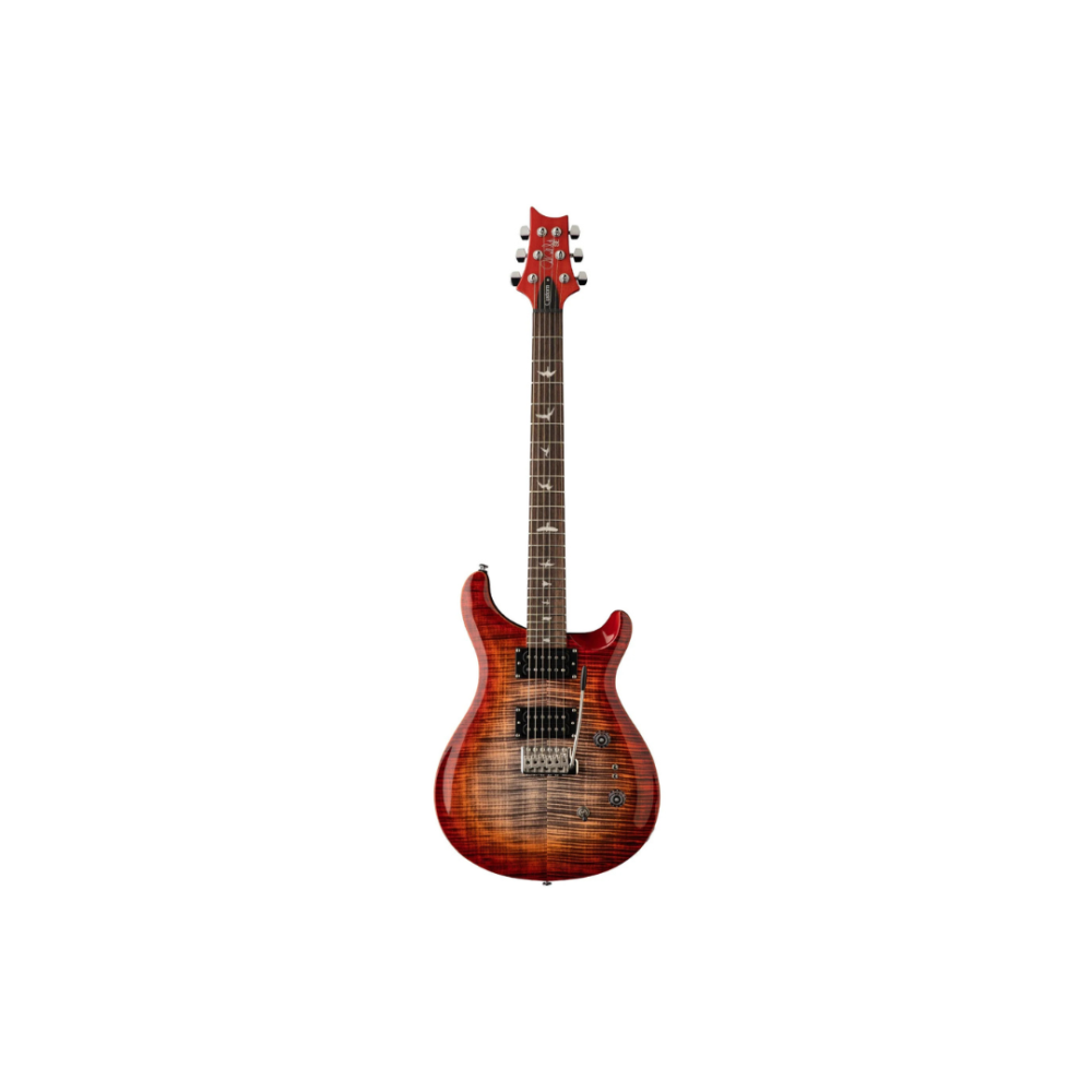 PRS SE Custom 24-08 Electric Guitar – Charcoal Cherry Burst with Maple Top & Versatile 8-Pickup Configuration