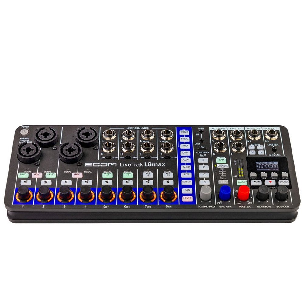 Zoom LiveTrak L6max 12-Channel Digital Mixer – Portable Live Mixer, Multitrack Recorder & USB Audio Interface