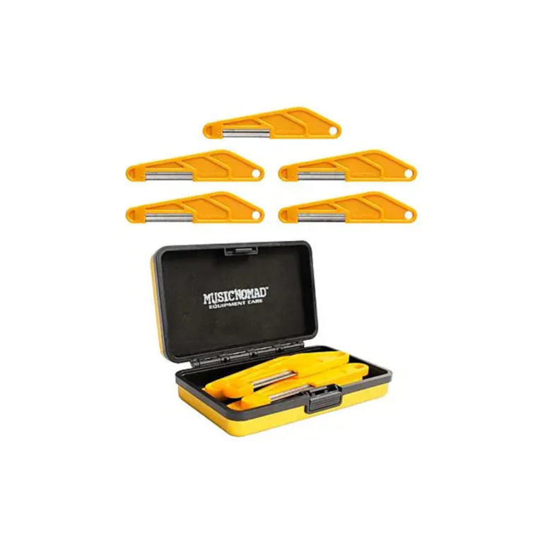 Music Nomad MN673 – 5-Piece Bass Guitar Diamond Coated Nut File Set for Precise Nut Slotting