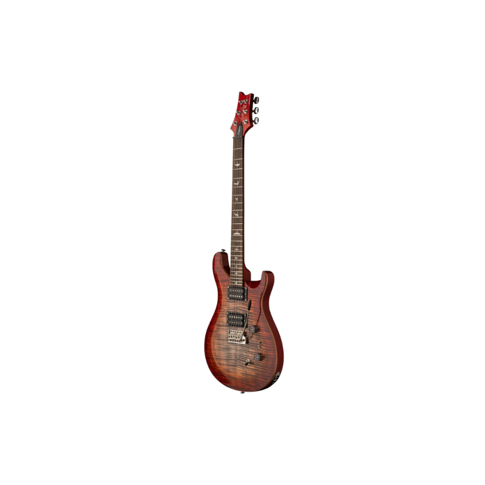 PRS SE Custom 24-08 Electric Guitar – Charcoal Cherry Burst with Maple Top & Versatile 8-Pickup Configuration