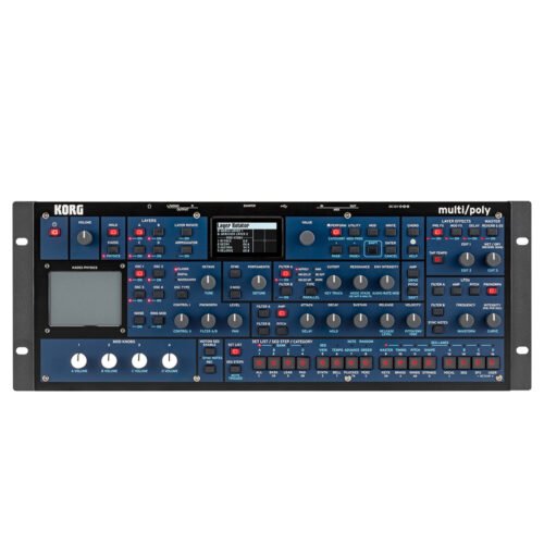 e306bdf585a230d4a4154643668db56c.jpeg Korg Multi/Poly Module – 4-Oscillator Analog-Modeling Synthesizer Module with 60-Voice Polyphony, Dual Filters, Kaoss Physics & Motion Sequencing 2.0