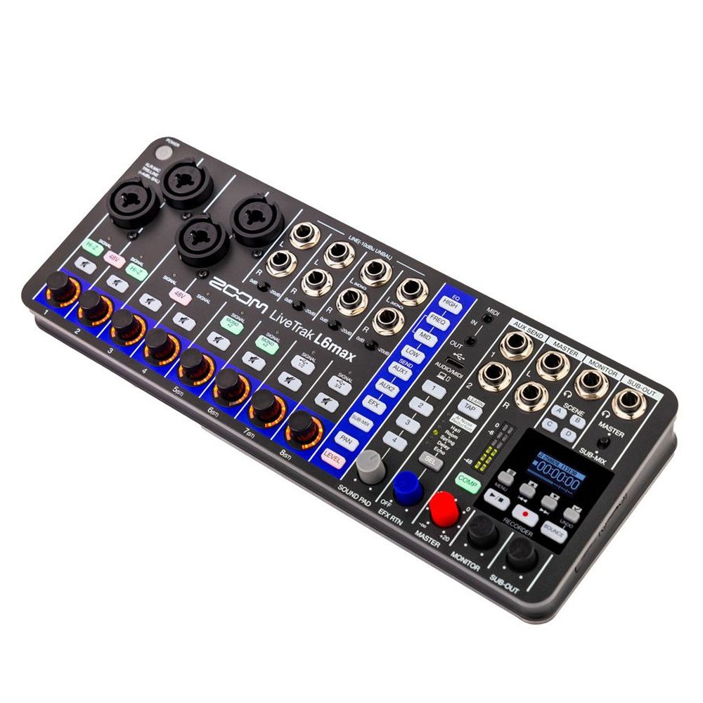 Zoom LiveTrak L6max 12-Channel Digital Mixer – Portable Live Mixer, Multitrack Recorder & USB Audio Interface
