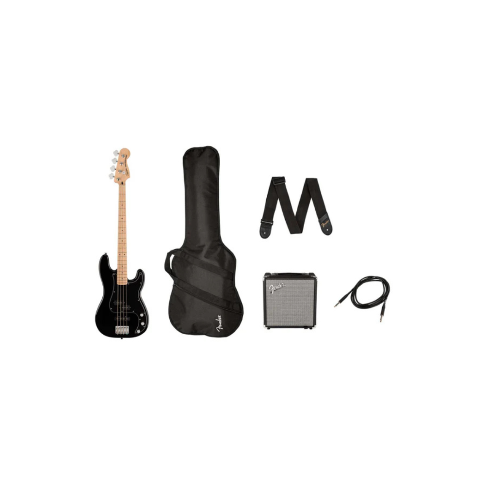 02e56c4120050fe70b89131ba40becd3.png Squier Affinity Series PJ Bass Guitar Pack, Maple FB, Black, 230V, EU