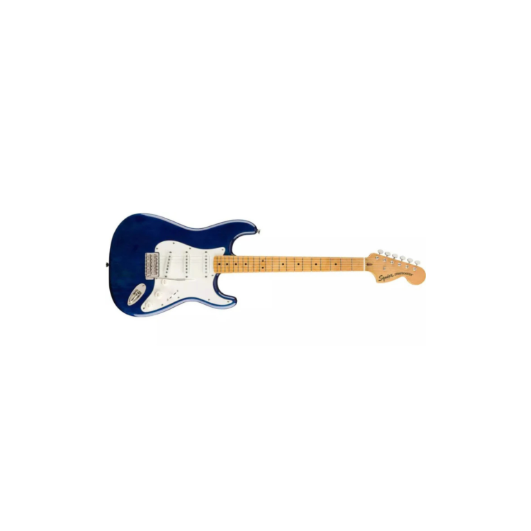 Squier FSR Classic Vibe 70s Stratocaster Electric Guitar, Maple FB, Sapphire Blue