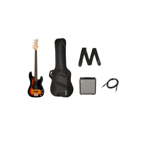 280a89f4b702ff49340de9d723fbfbb2.png Squier Affinity Series PJ Bass Guitar Pack, Laurel FB, 3-Color Sunburst, 230V, EU