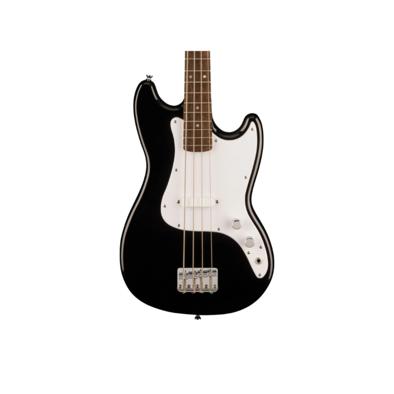 Squier Sonic Bronco Bass Guitar w/White Pickguard, Laurel FB, Black