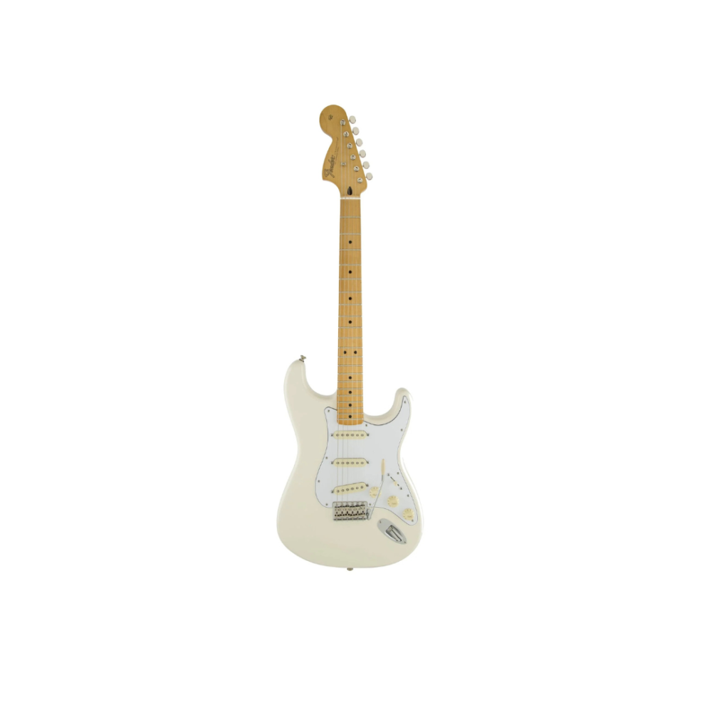 Fender Jimi Hendrix Stratocaster Electric Guitar – Maple Fingerboard, Olympic White with Vintage-Style Single-Coil Pickups