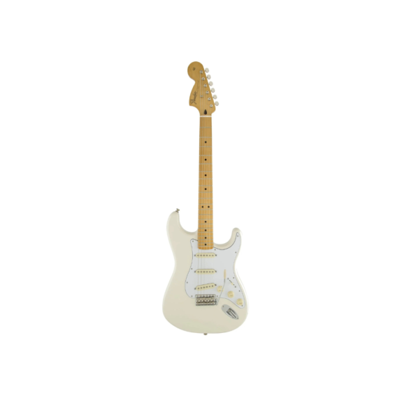 Fender Jimi Hendrix Stratocaster Electric Guitar – Maple Fingerboard, Olympic White with Vintage-Style Single-Coil Pickups
