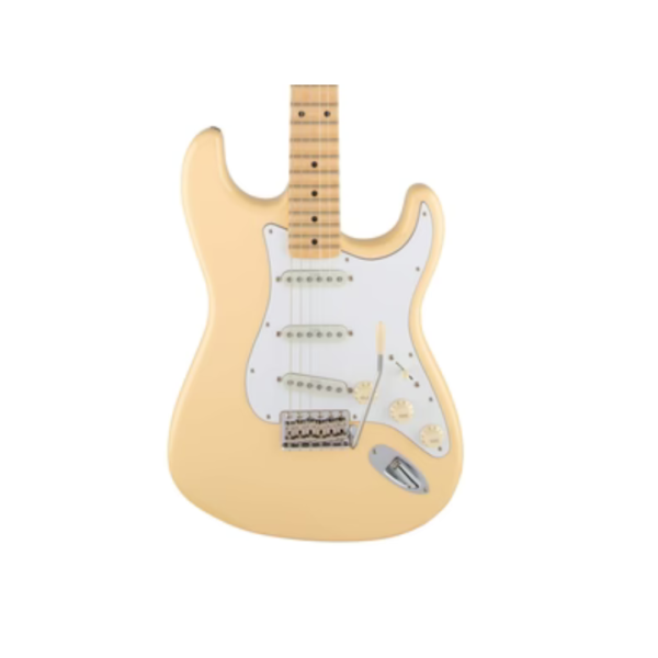 Fender Artist Yngwie Malmsteen Stratocaster Electric Guitar – Scalloped Maple Fingerboard, Vintage White with Seymour Duncan Pickups