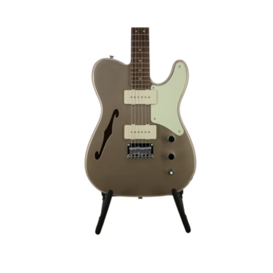 Squier FSR Paranormal Cabronita Thinline Telecaster Electric Guitar, Laurel FB, Shoreline Gold