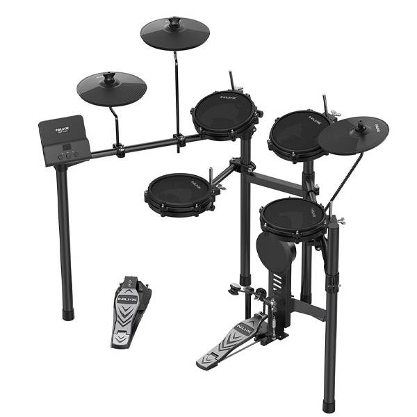 NUX DM-110 – 5-Piece Digital Electronic Drum Set with Kick Pedal Package (DM110 DM1)
