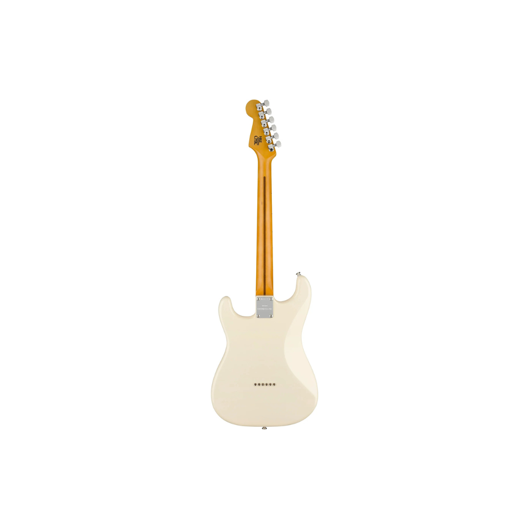 Fender Artist Eric Clapton Stratocaster Electric Guitar – Maple Neck, Olympic White with Vintage-Style Pickups and Active Mid-Boost