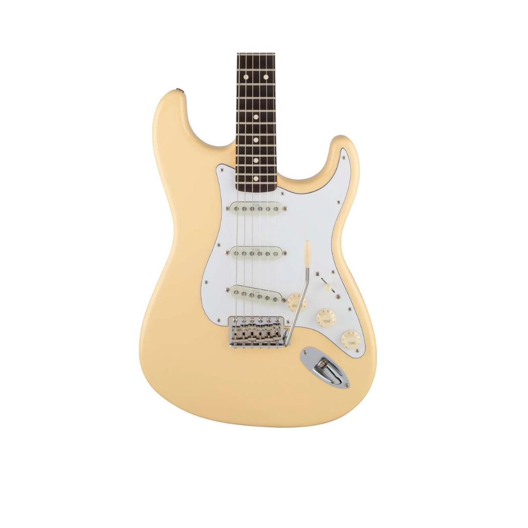 Fender Artist Yngwie Malmsteen Stratocaster Electric Guitar – Scalloped Rosewood Fingerboard, Vintage White with Seymour Duncan Pickups