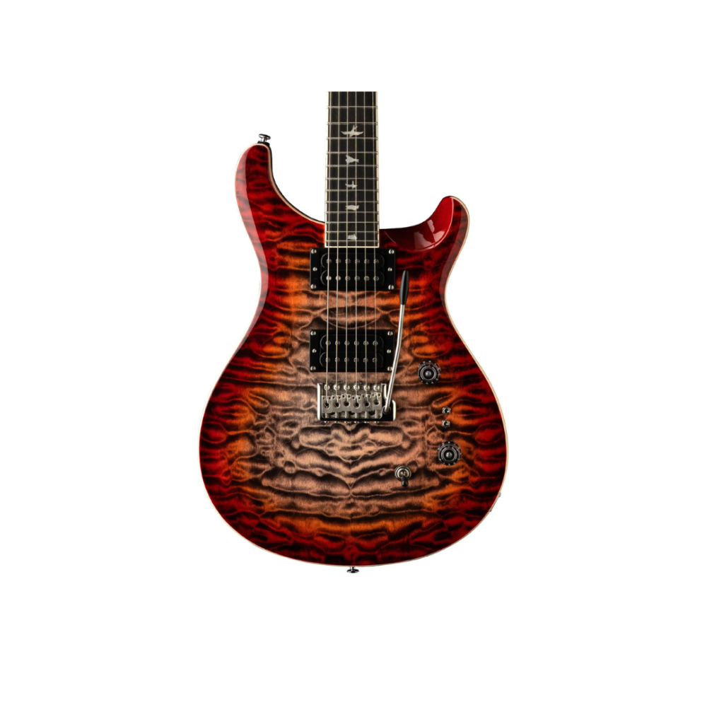 PRS SE Custom 24 Semi-Hollow Piezo – Electric Guitar with Piezo Bridge & Orange Tiger Smokeburst Finish