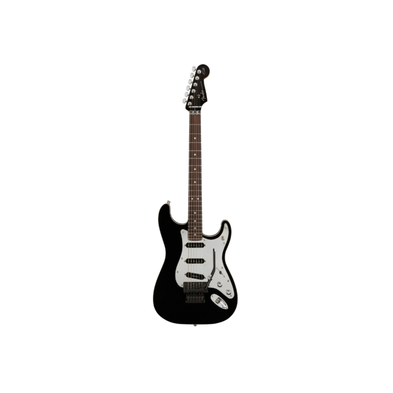 Fender Tom Morello Signature Stratocaster Electric Guitar – Black with High-Output Pickups and Locking Tremolo