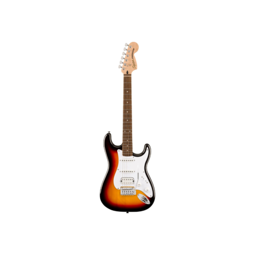 Squier Affinity Series Stratocaster Junior HSS Electric Guitar, Laurel FB, 3-Color Sunburst