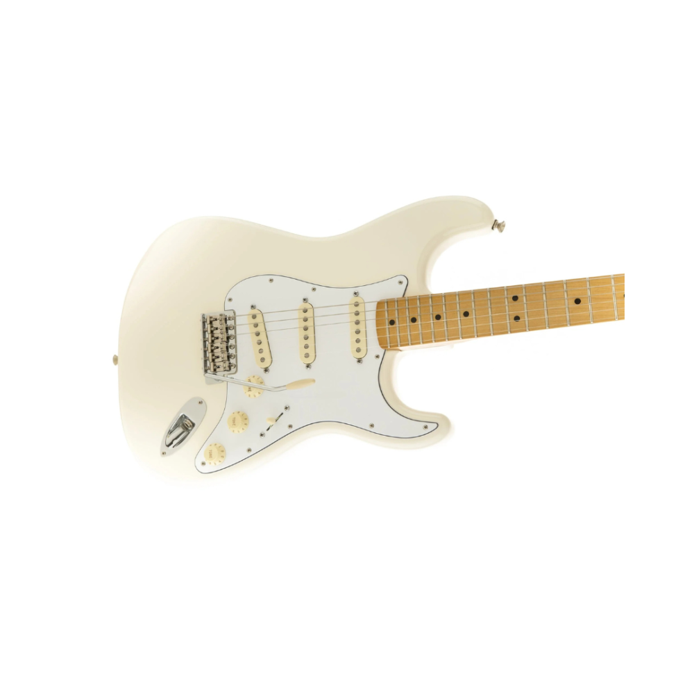Fender Jimi Hendrix Stratocaster Electric Guitar – Maple Fingerboard, Olympic White with Vintage-Style Single-Coil Pickups