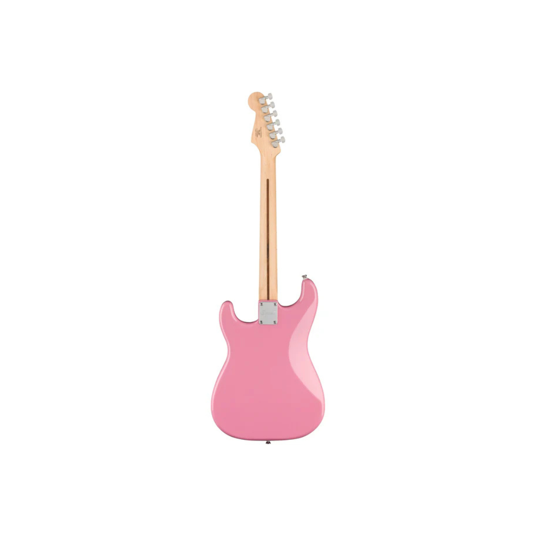 138bd154951b2a22c2c669659711cb41.png Squier Sonic Stratocaster HT H Electric Guitar w/White Pickguard, Maple FB, Flash Pink