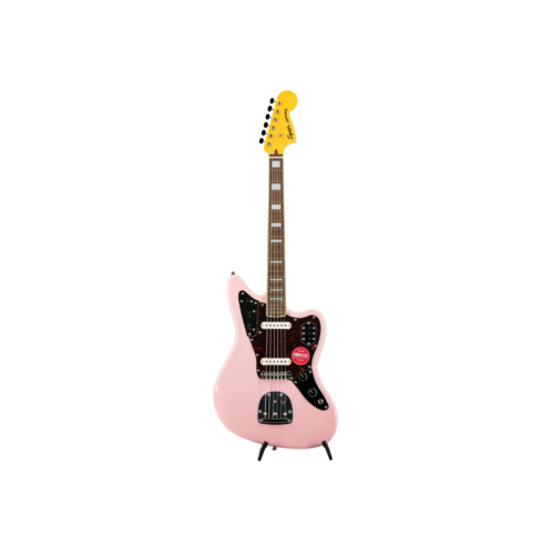 Squier FSR Classic Vibe 70s Jaguar Electric Guitar, Laurel FB, Shell Pink