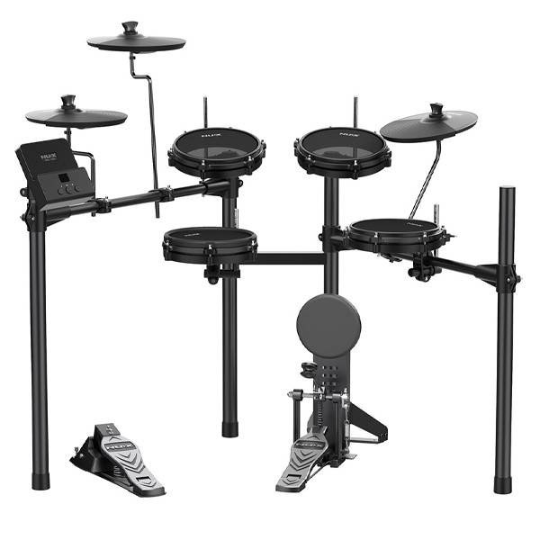 NUX DM-110 – 5-Piece Digital Electronic Drum Set with Kick Pedal Package (DM110 DM1)