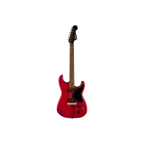 Squier Paranormal Strat-O-Sonic Electric Guitar, Laurel FB, Crimson Red Transparent