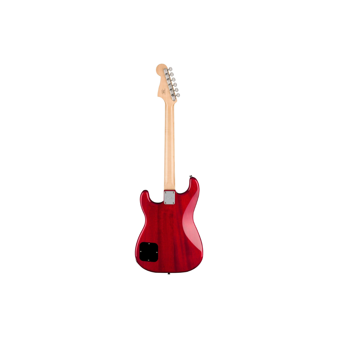 Squier Paranormal Strat-O-Sonic Electric Guitar, Laurel FB, Crimson Red Transparent