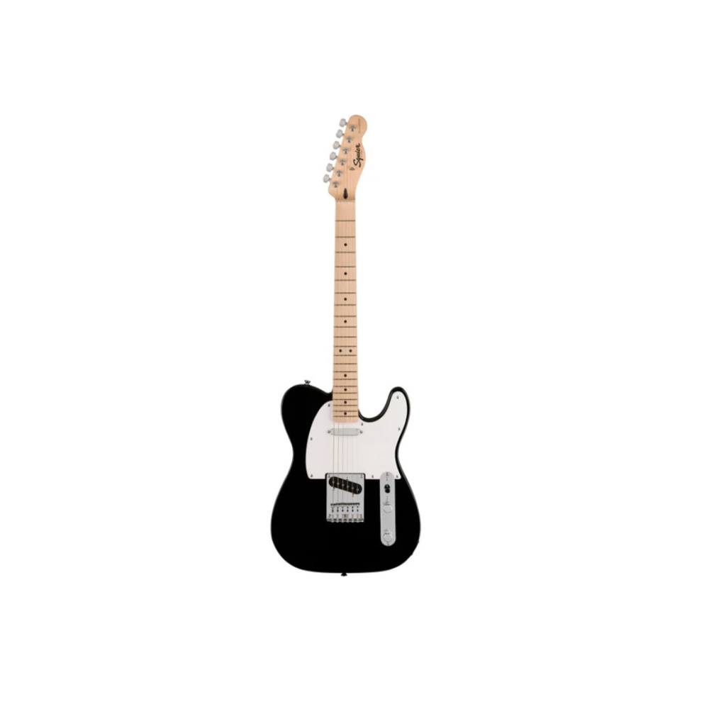 Squier Sonic Telecaster Electric Guitar w/White Pickguard, Maple FB, Black