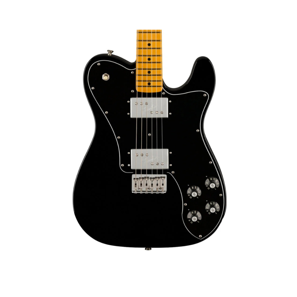 Fender American Vintage II ’75 Telecaster Deluxe Electric Guitar – Maple Fingerboard, Black with Wide-Range Humbucker Pickups
