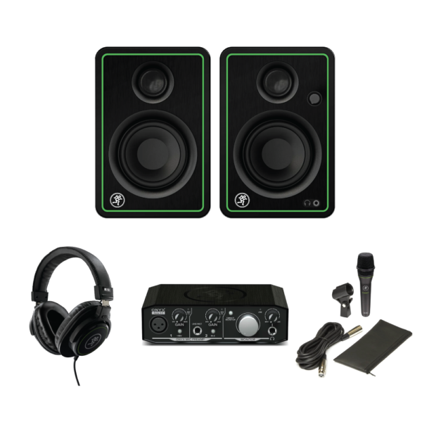 Mackie CR3-X + Onyx Artist 1.2 Home Studio Bundle – Compact Audio Interface, Studio Monitors, Microphone & Headphones Recording Package