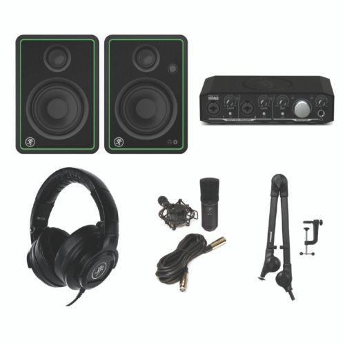 (B)Mus's Studio BundleArtboard 2-100 Mackie CR4-X + Onyx Producer 2.2 Home Studio Bundle with EM-91C Microphone, MC250 Headphones & Samson MBA26 Interface
