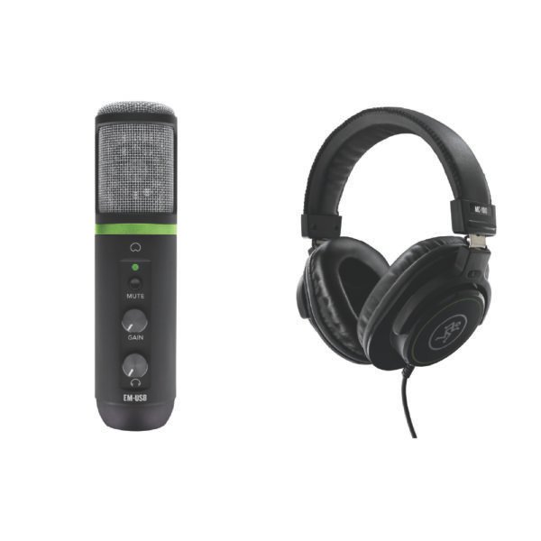 Mackie EM-USB Gaming Streaming Bundle with MC-100 Headphones