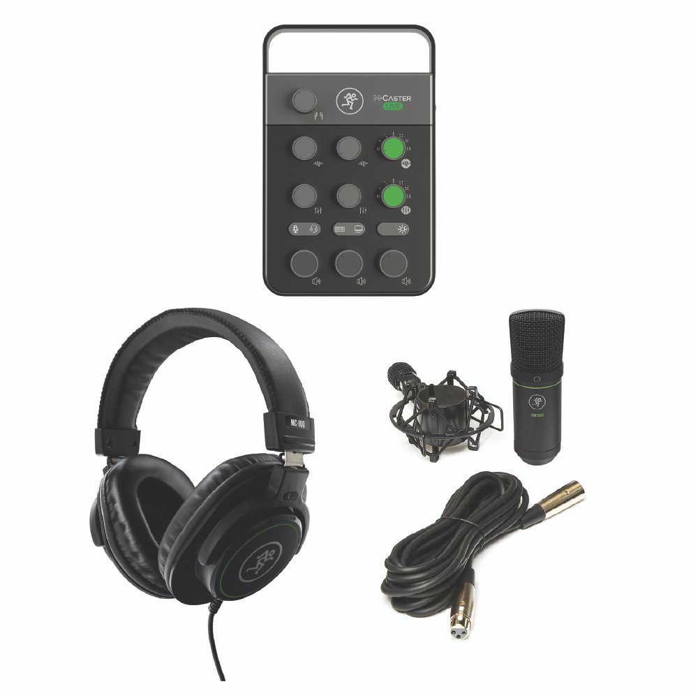 Mackie M•Caster Live – Gaming & Streaming Bundle with EM-91C Microphone and MC-100 Headphones